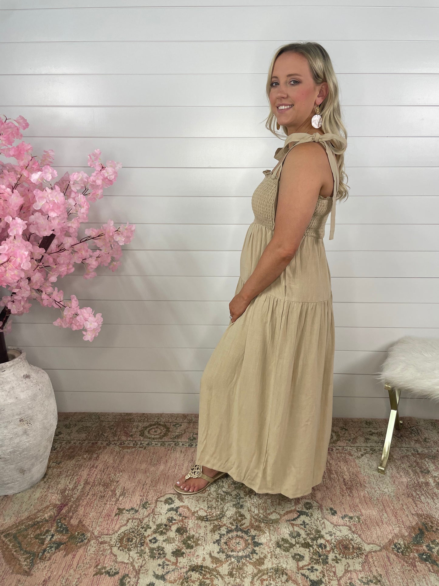 Cori Midi Dress | Taupe